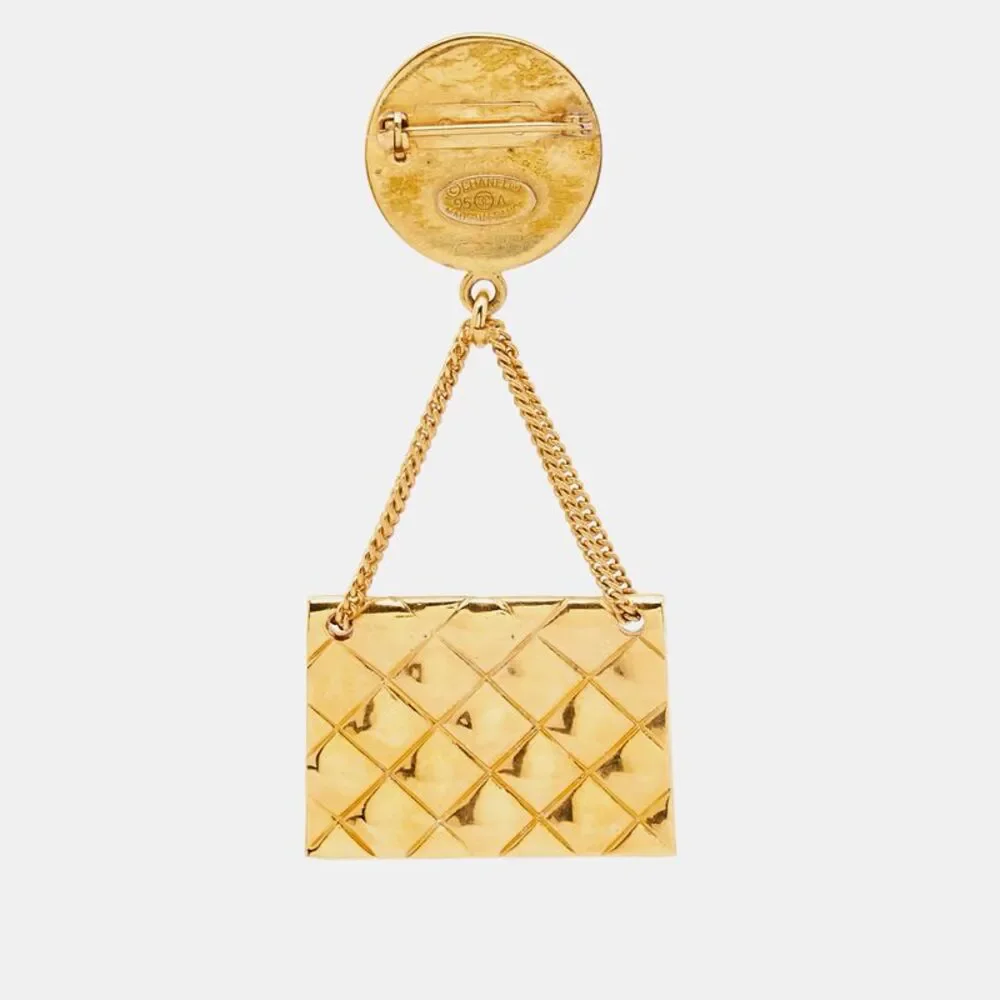 Chanel Rue Cambon Bag Charm Gold Tone Brooch